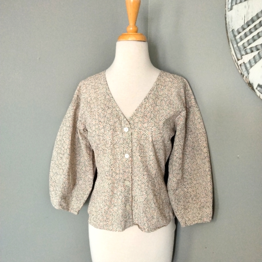Women's Madewell Peasant Floral Top Size 2